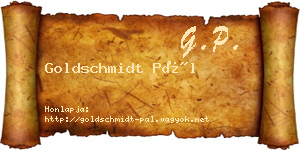 Goldschmidt Pál névjegykártya